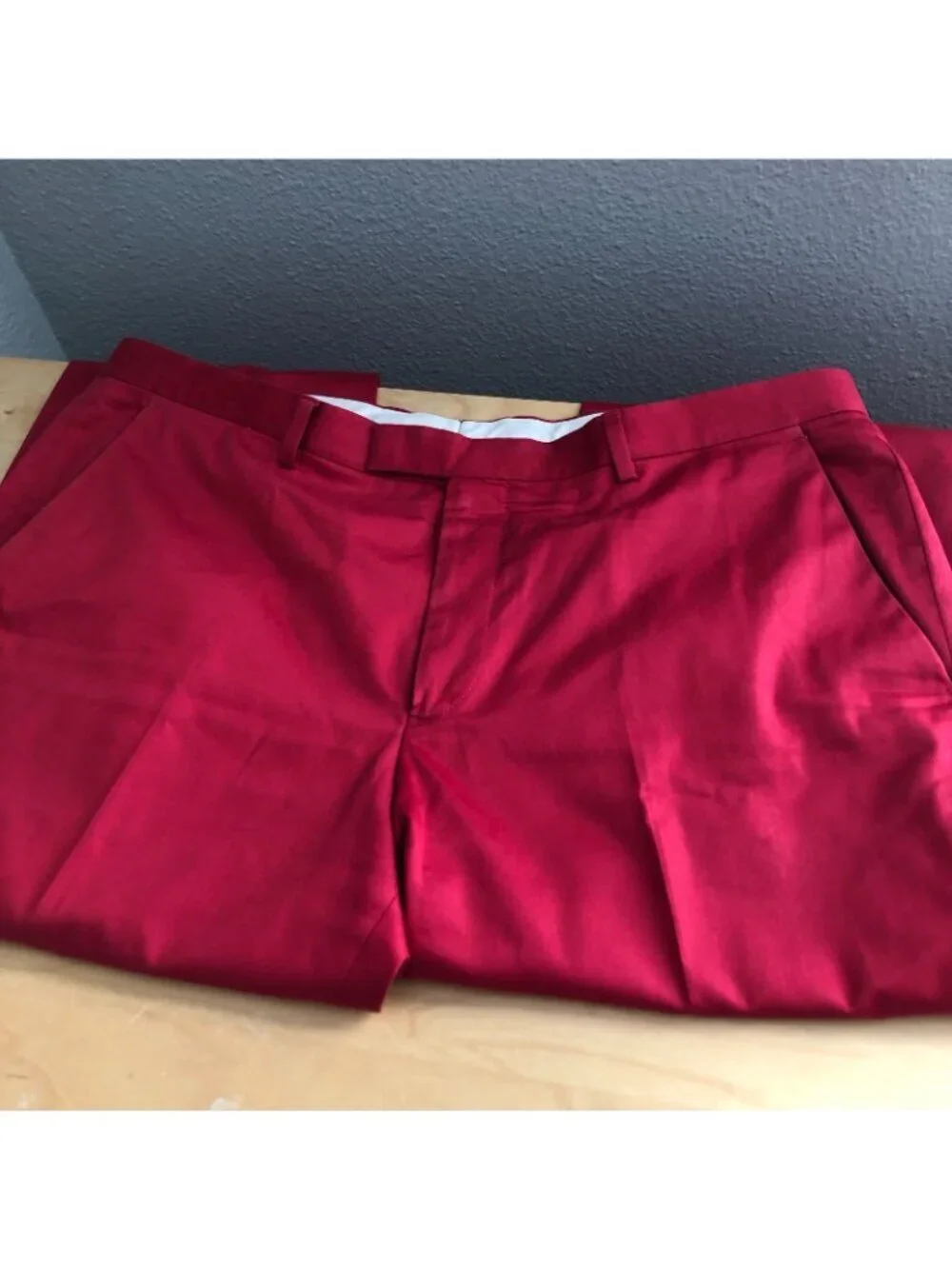 HUGO BOSS Straight Stretch Red Cotton Pants Men's size 38R 38x28 Preppy